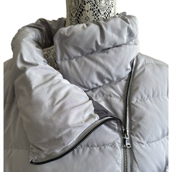 DKNY Women Sport Asymmetrical Zip Packable Down Puffer Coat, Grey, Size XL - Picture 8 of 16